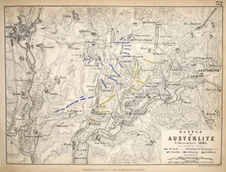 Map of the Battle of Austerlitz, published by William Blackwood and Sons, Edinburgh and London, 1848